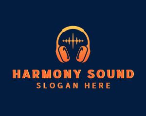 Headphones Sound Music logo design