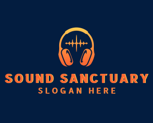 Headphones Sound Music logo design