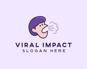 Coughing Human Face logo design