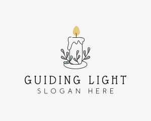 Candle Flame Light logo design