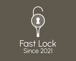 Tennis Racket Lock  logo design