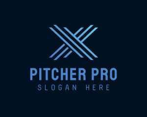 Blue Tech Letter X  logo design