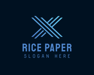 Blue Tech Letter X  logo design