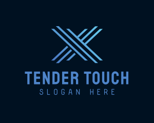 Blue Tech Letter X  logo design