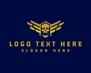 Skull Wing Aviation Logo