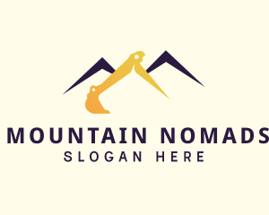 Gradient Mountain Excavator logo design