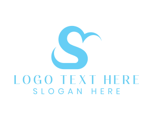 Letter - Blue Cloud Letter S logo design