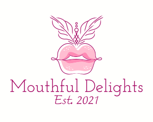 Minimalist Burlesque Lips logo