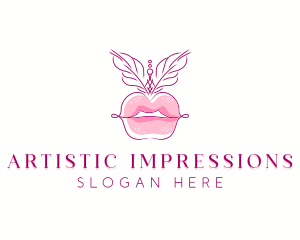 Beauty Burlesque Lips logo design