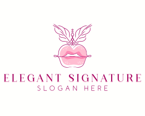 Beauty Burlesque Lips logo design