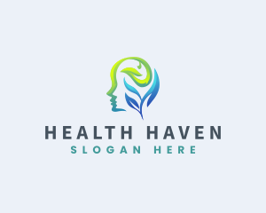 Leaf Mental Health Head logo design