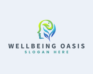 Leaf Mental Health Head logo design