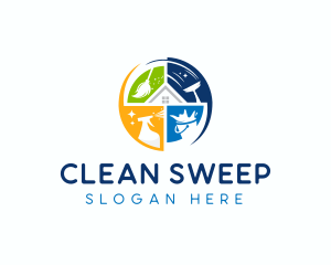 Sanitation Cleaning Disinfection logo design