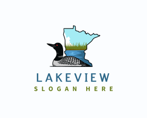 Common Loon Bird Minnesota logo design