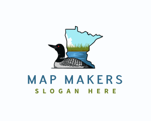 Common Loon Bird Minnesota logo design