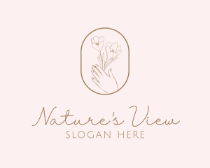 Feminine Floral Hand logo design