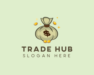 Cash Money Bag Dollar logo design