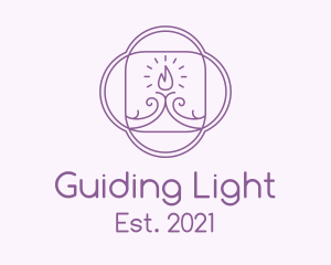 Purple Swirl Candle  logo design