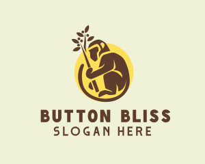 Planting Brown Monkey logo design