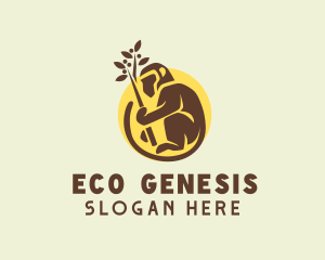 Planting Brown Monkey logo design