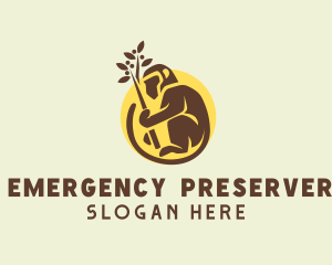 Planting Brown Monkey logo design