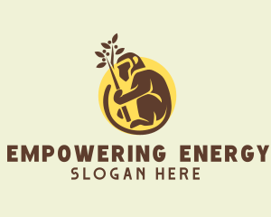 Planting Brown Monkey logo design