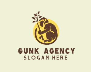 Planting Brown Monkey logo design