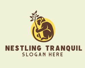 Planting Brown Monkey logo design