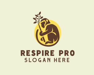 Planting Brown Monkey logo design