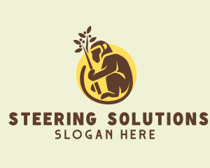 Planting Brown Monkey logo design