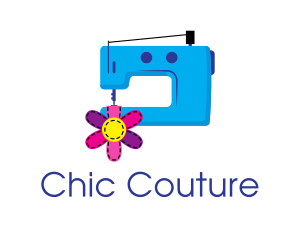 Cute Fashion Sewing Machine logo design