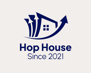 Blue Housing Arrow  logo design