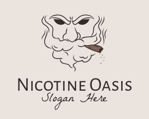 Old Man Smoking Tobacco  logo