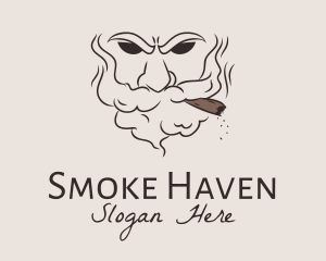 Old Man Smoking Tobacco  logo