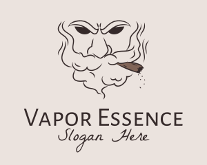 Old Man Smoking Tobacco  logo