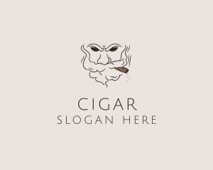 Old Man Smoking Tobacco  logo design