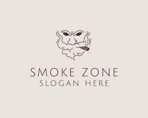 Old Man Smoking Tobacco  logo design