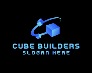 Tech Cube Swoosh Software logo design