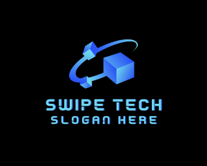 Tech Cube Swoosh Software logo design