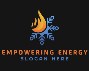 Fire Snowflake Energy logo design