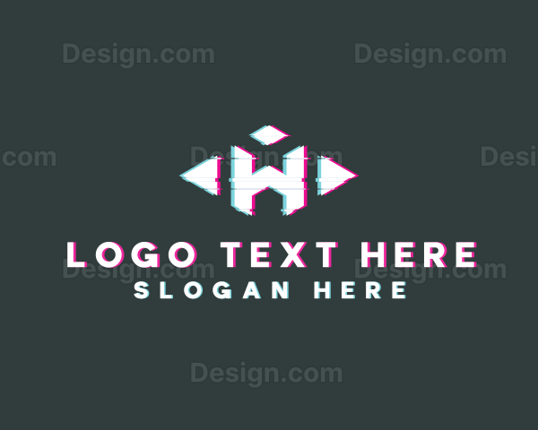 Glitch Letter W Logo