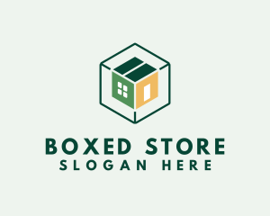 Hexagonal Box House logo design