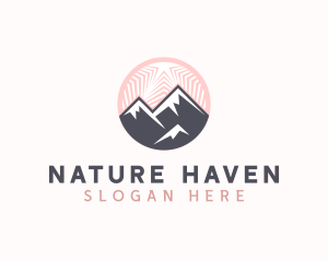 Natural Mountain Peak logo design