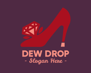 Red Diamond Shoe Heels logo design