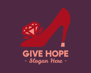 Red Diamond Shoe Heels logo design