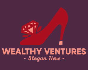 Red Diamond Shoe Heels logo design