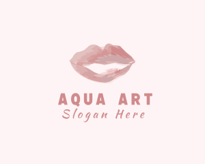 Watercolor Lips Brushstroke logo