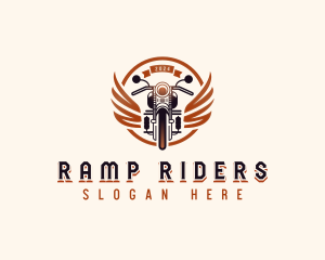 Winged Crest Motorbike logo design