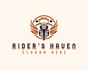 Winged Crest Motorbike logo design