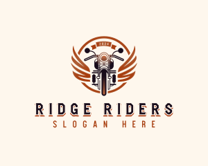 Winged Crest Motorbike logo design